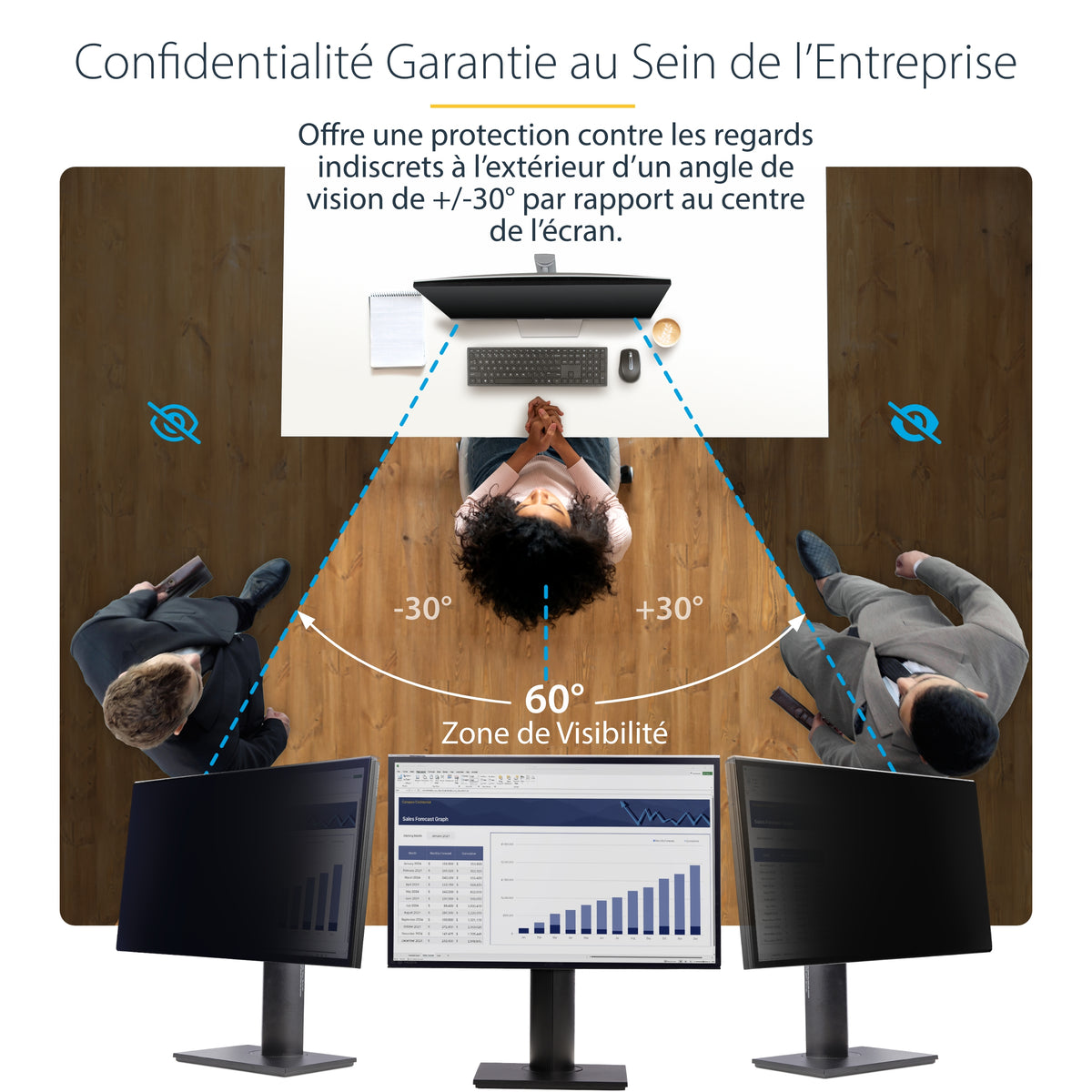 Filtre anti-indiscrétion 27" StarTech - Double sens - Amovible