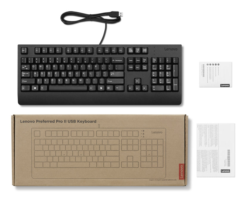 Clavier Lenovo Preferred Pro II full size AZERTY noir boîtier marron