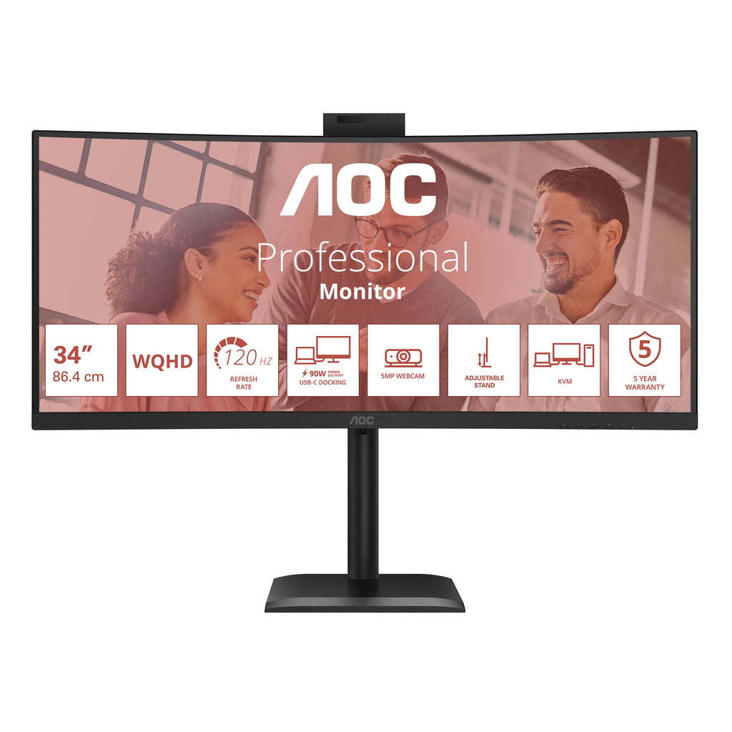 Écran incurvé AOC CU34E4CW 34" UWQHD - HDR10 - 4ms