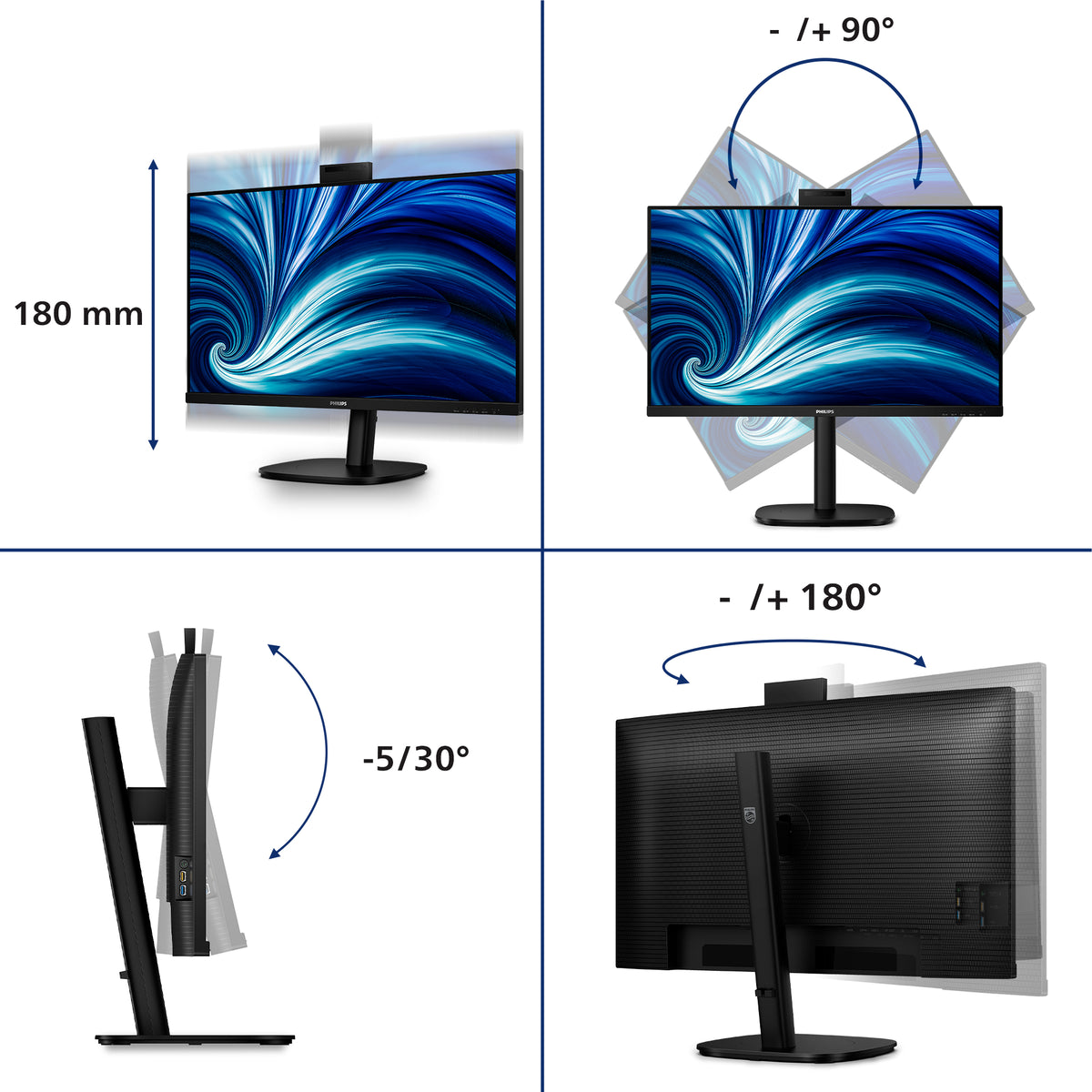 Philips 32B2U3601H - Écran QHD 32" 100Hz IPS