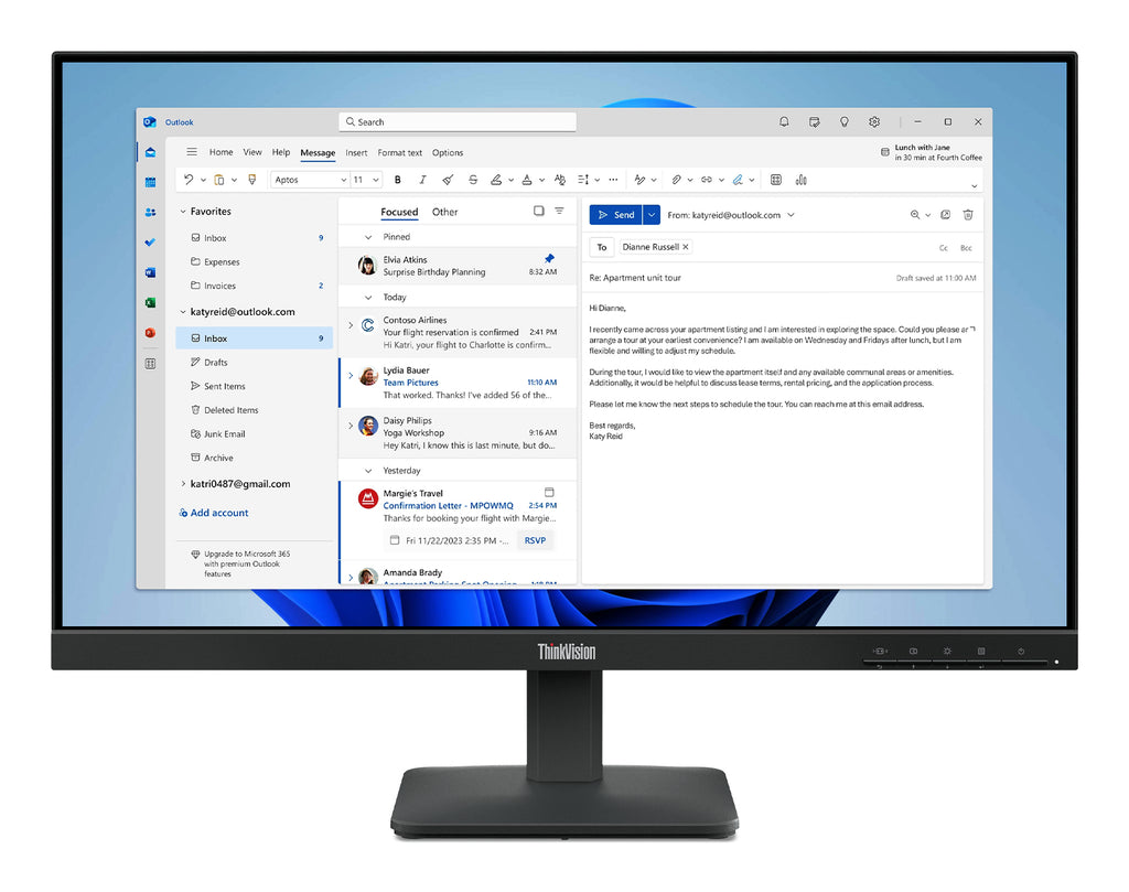 Écran LED Lenovo ThinkVision S24-4e 24" Full HD 100Hz IPS
