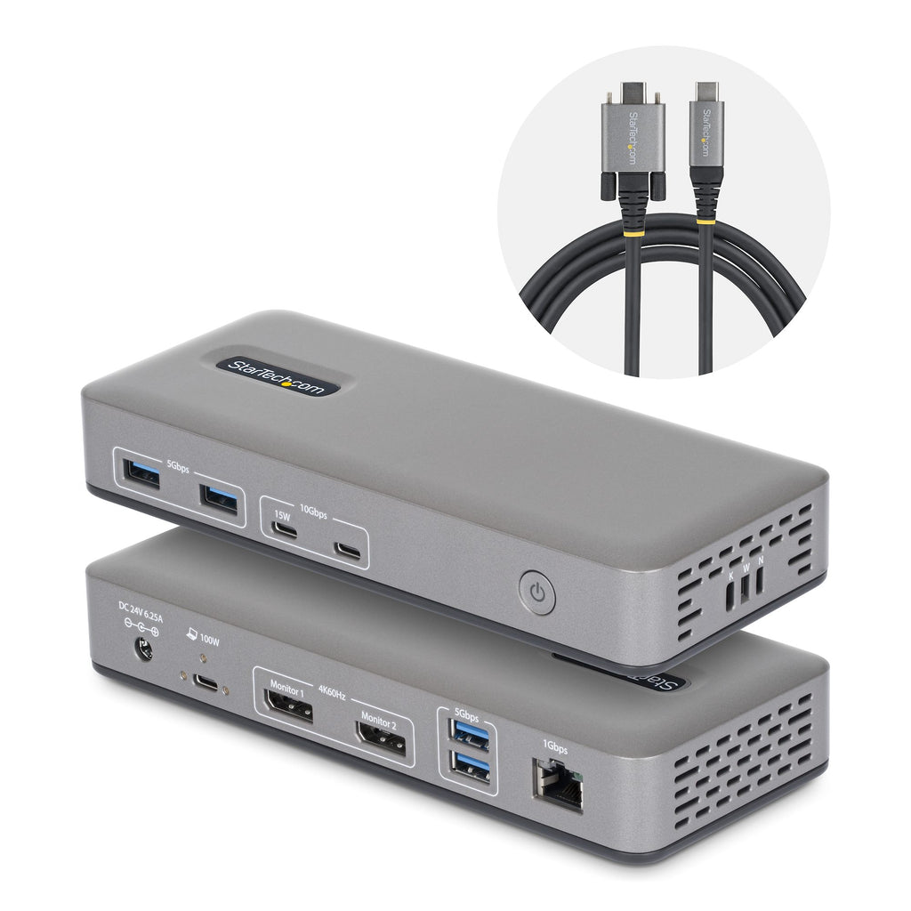 Station d'accueil USB-C 3.2 Gen 2 StarTech - 2xDP - 1GbE