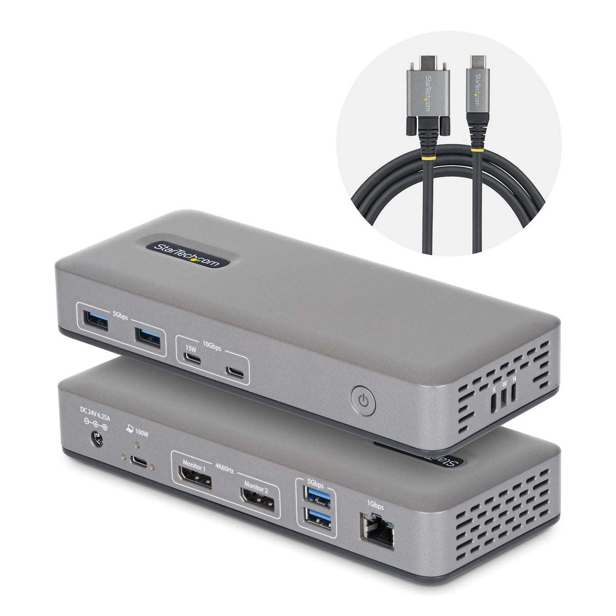 Station d'accueil USB-C 3.2 Gen 2 StarTech - 2xDP - 1GbE