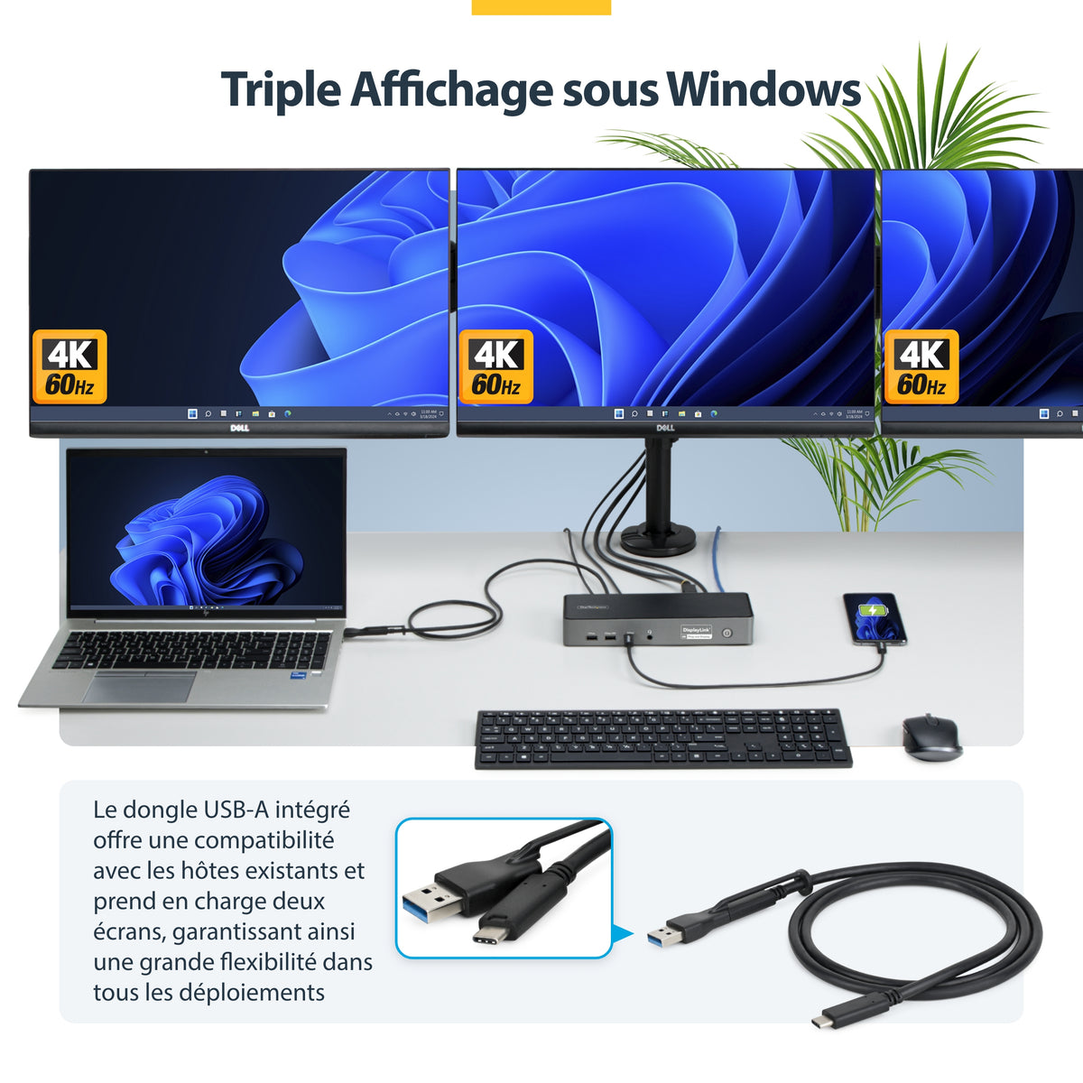 Station d'accueil USB-C 4 écrans 140W 2.5GbE TAA