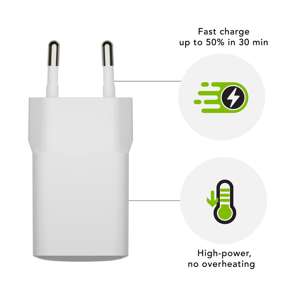 Adaptateur secteur 18W USB blanc Europe DBRAMANTE1928