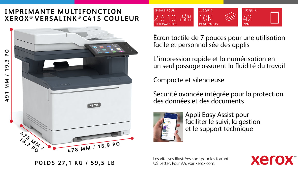 Imprimante Xerox VersaLink C415V_DN - Laser couleur - 42 ppm