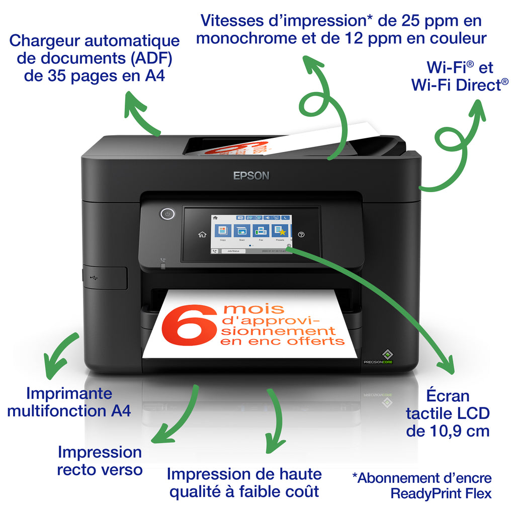 Imprimante Epson WF-4820DWF - Multifonction couleur - 25 ppm