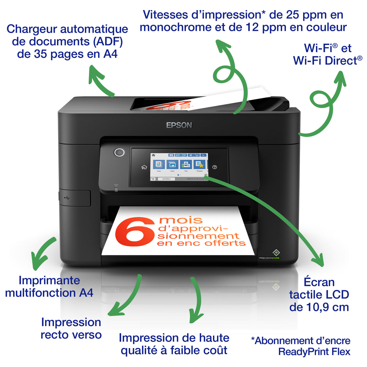 Imprimante Epson WF-4820DWF - Multifonction couleur - 25 ppm