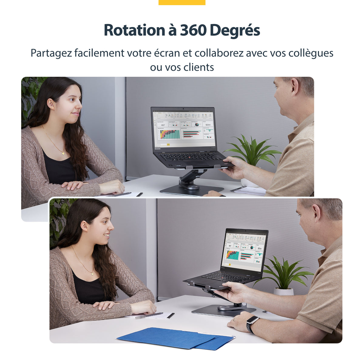 Support PC portable 360° réglable hauteur | StarTech