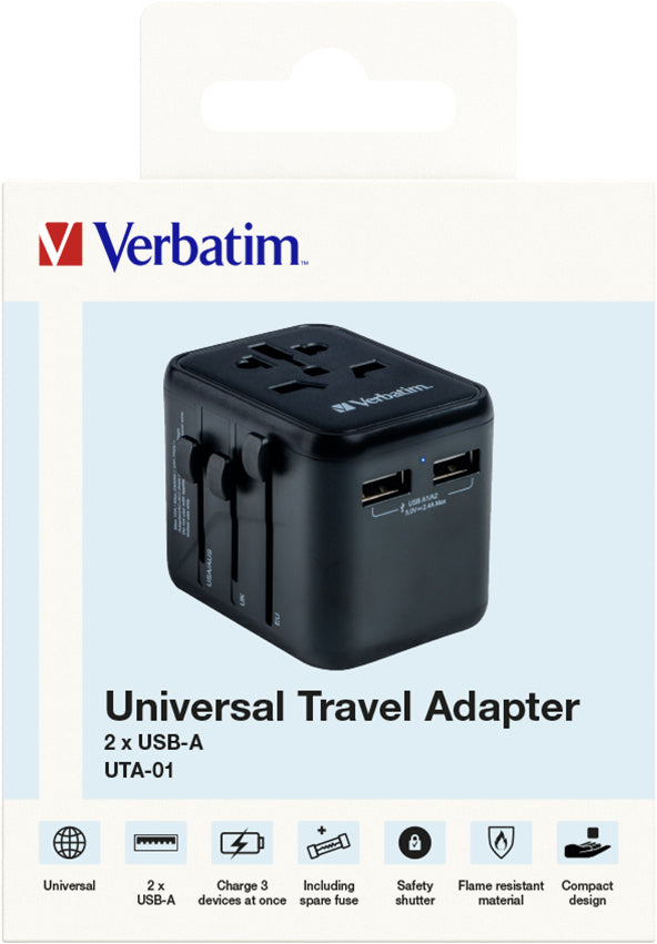 Adaptateur secteur Verbatim UTA-01 12W - Alimentation universelle