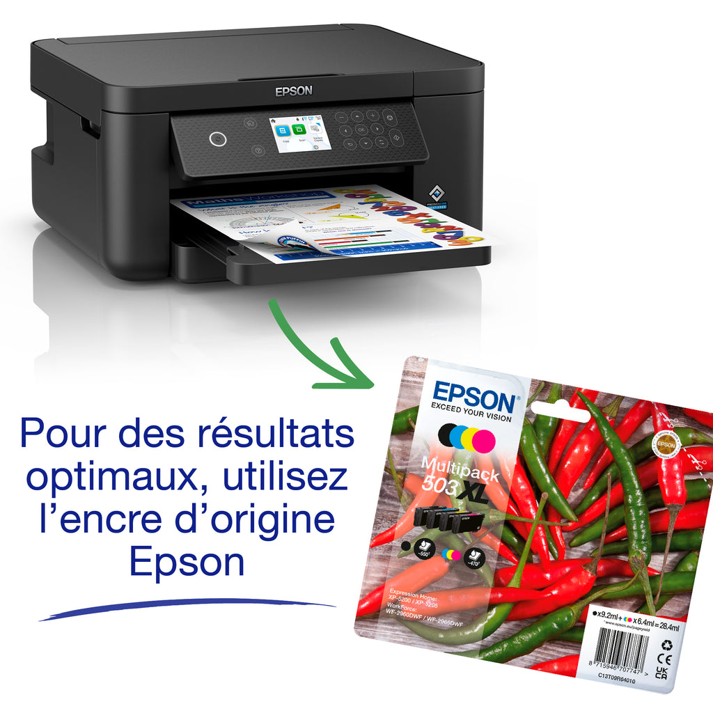 Epson XP-5200 Imprimante Multifonctions Couleur Wi-Fi Noir