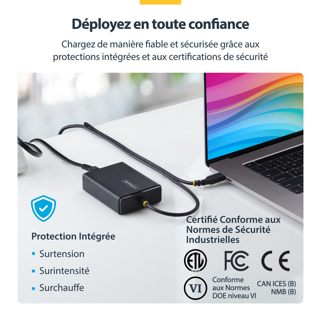 Adaptateur USB-C 100W Startech PD3.0 - Charge rapide