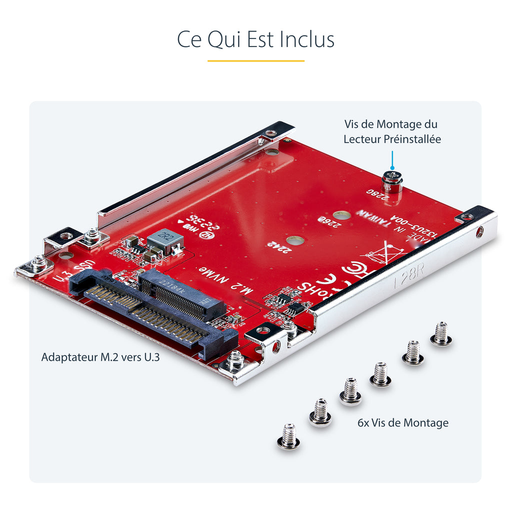 Adaptateur M.2 vers U.3 StarTech PCIe 4.0 - TAA