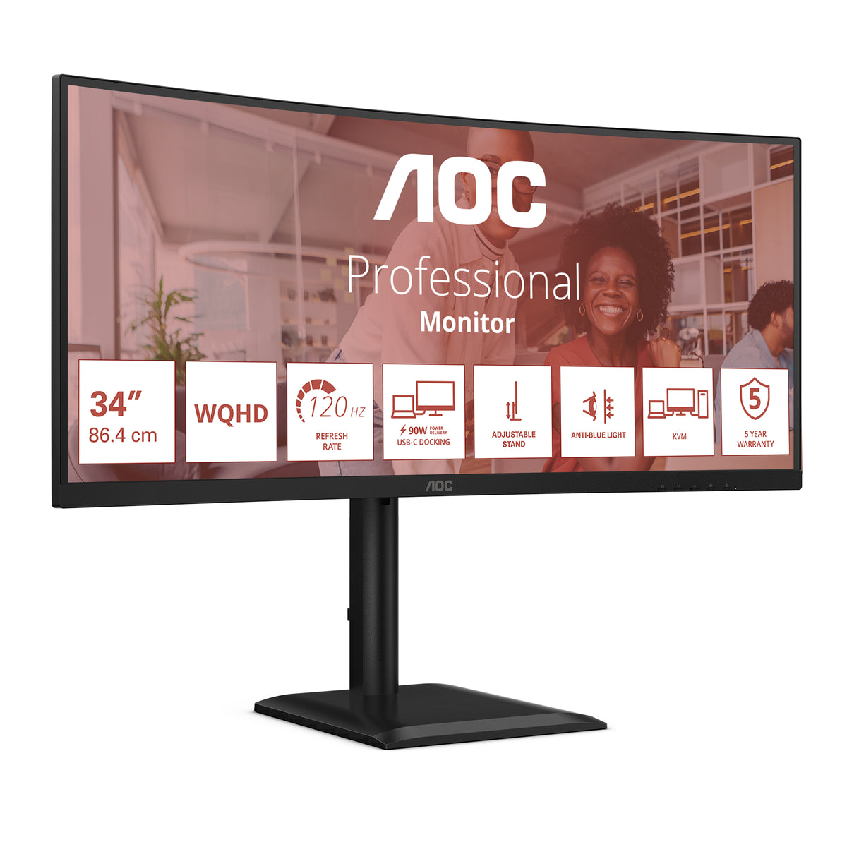 AOC CU34E4CV Écran LED incurvé 34" UWQHD 120Hz HDR10