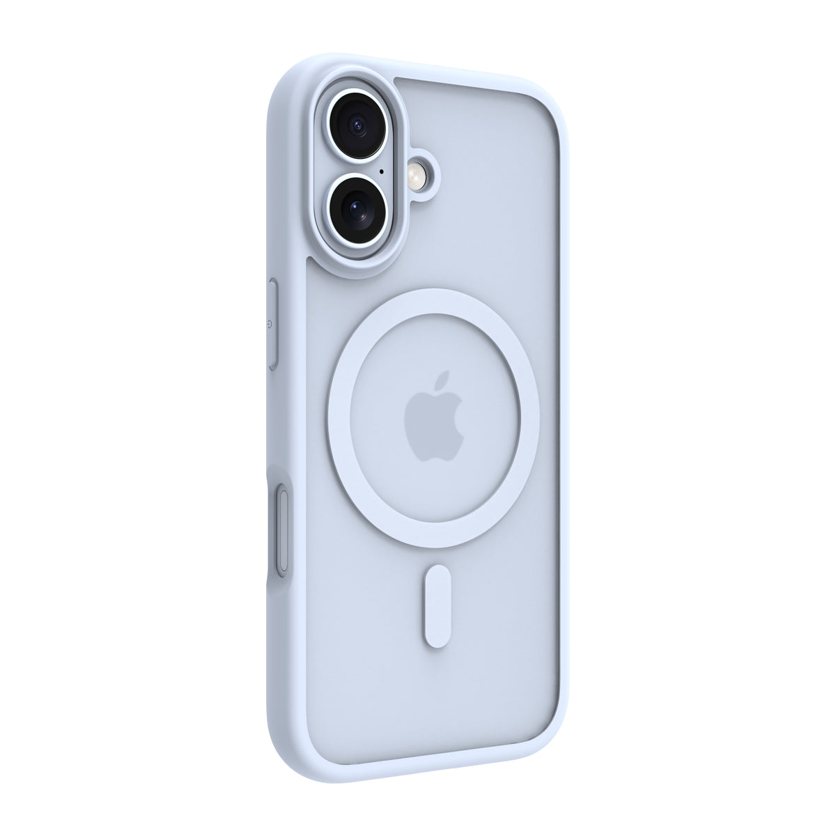 Coque iPhone 17 MagSafe bleu ciel transparent