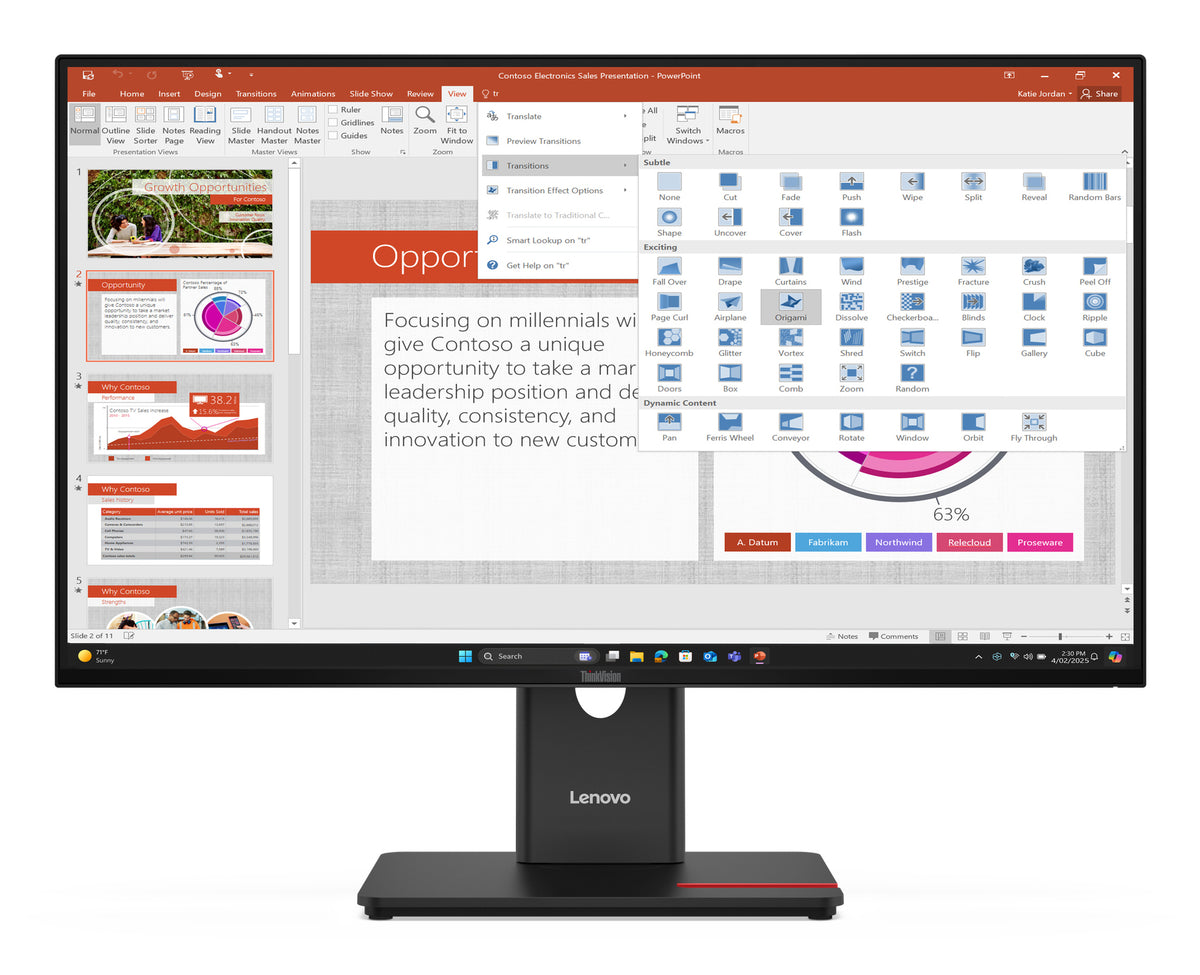 Écran LED 27" Full HD 120 Hz Lenovo ThinkVision T27-40