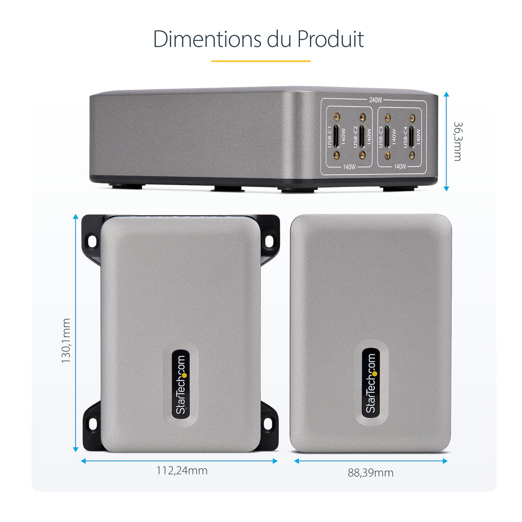 Adaptateur secteur 240W USB-C 4 ports STARTECH