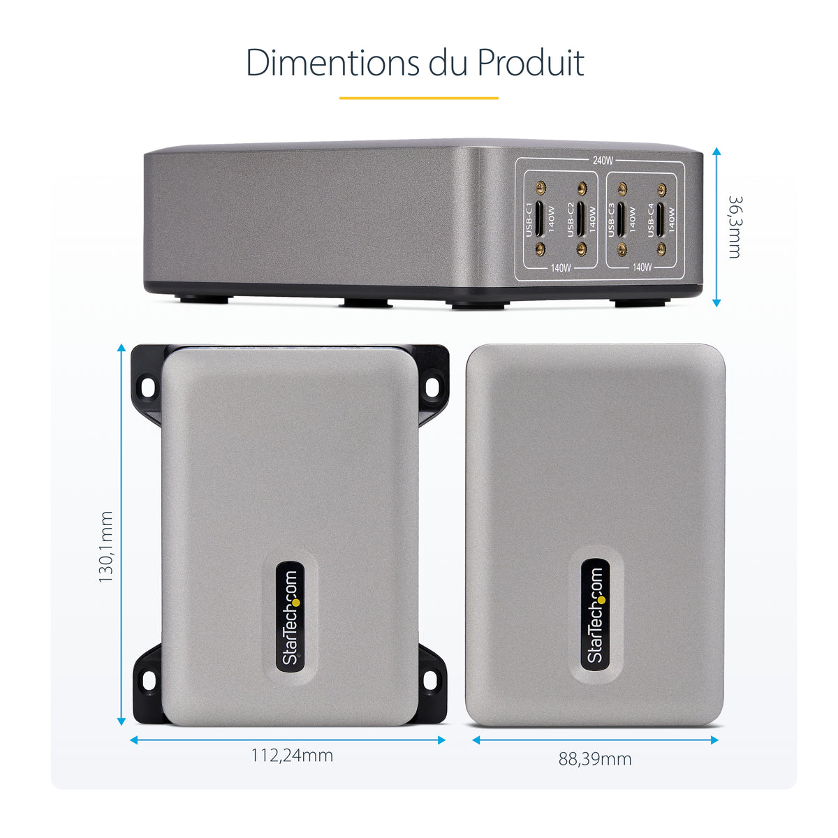 Adaptateur secteur 240W USB-C 4 ports STARTECH