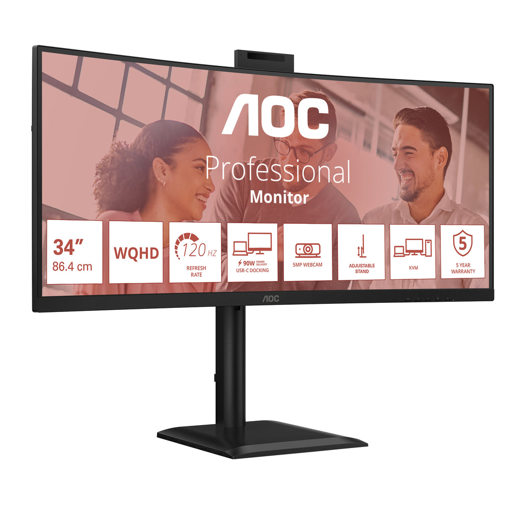 Écran incurvé AOC CU34E4CW 34" UWQHD - HDR10 - 4ms