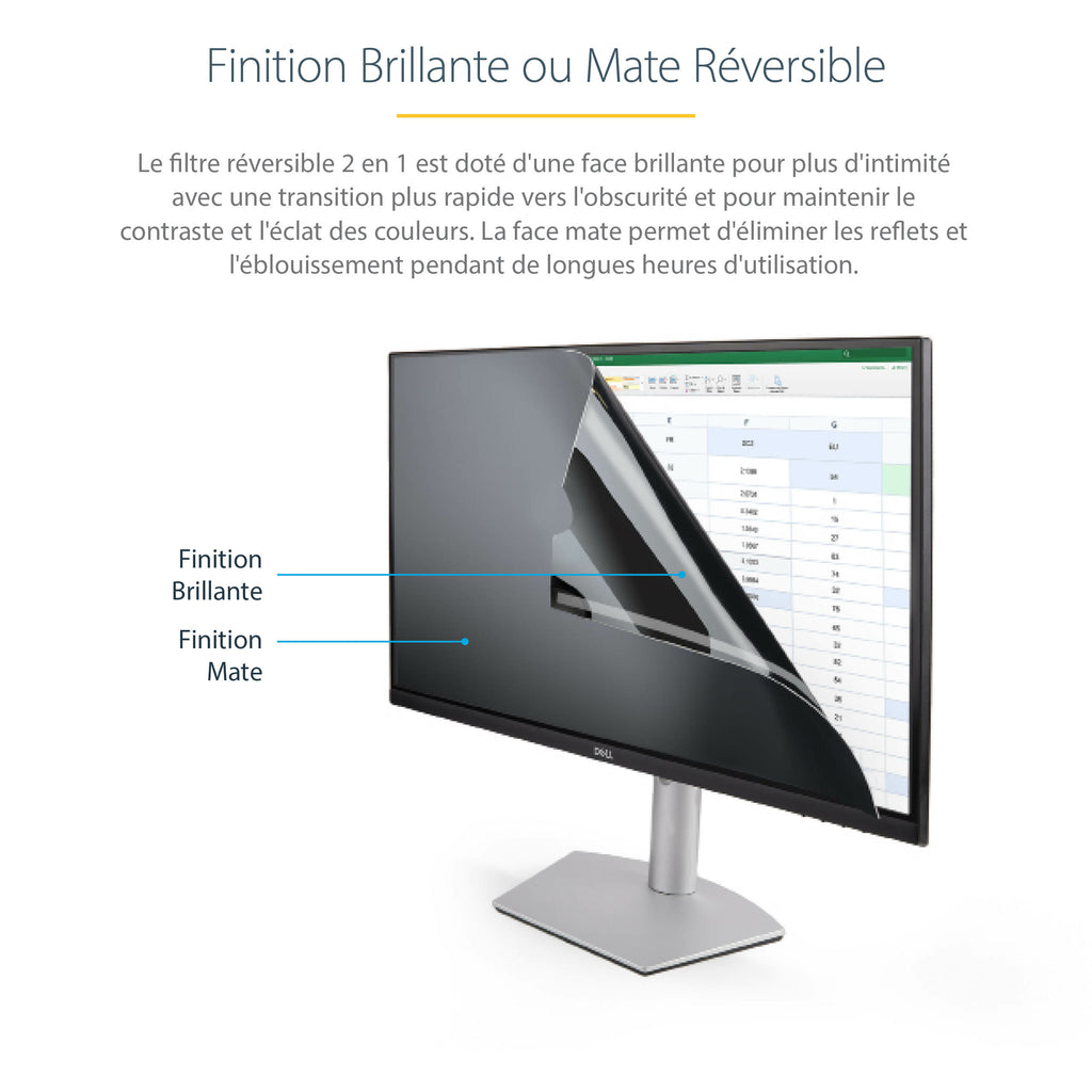 Filtre confidentialité écran 23" StarTech - Anti-indiscrétion + lumière bleue