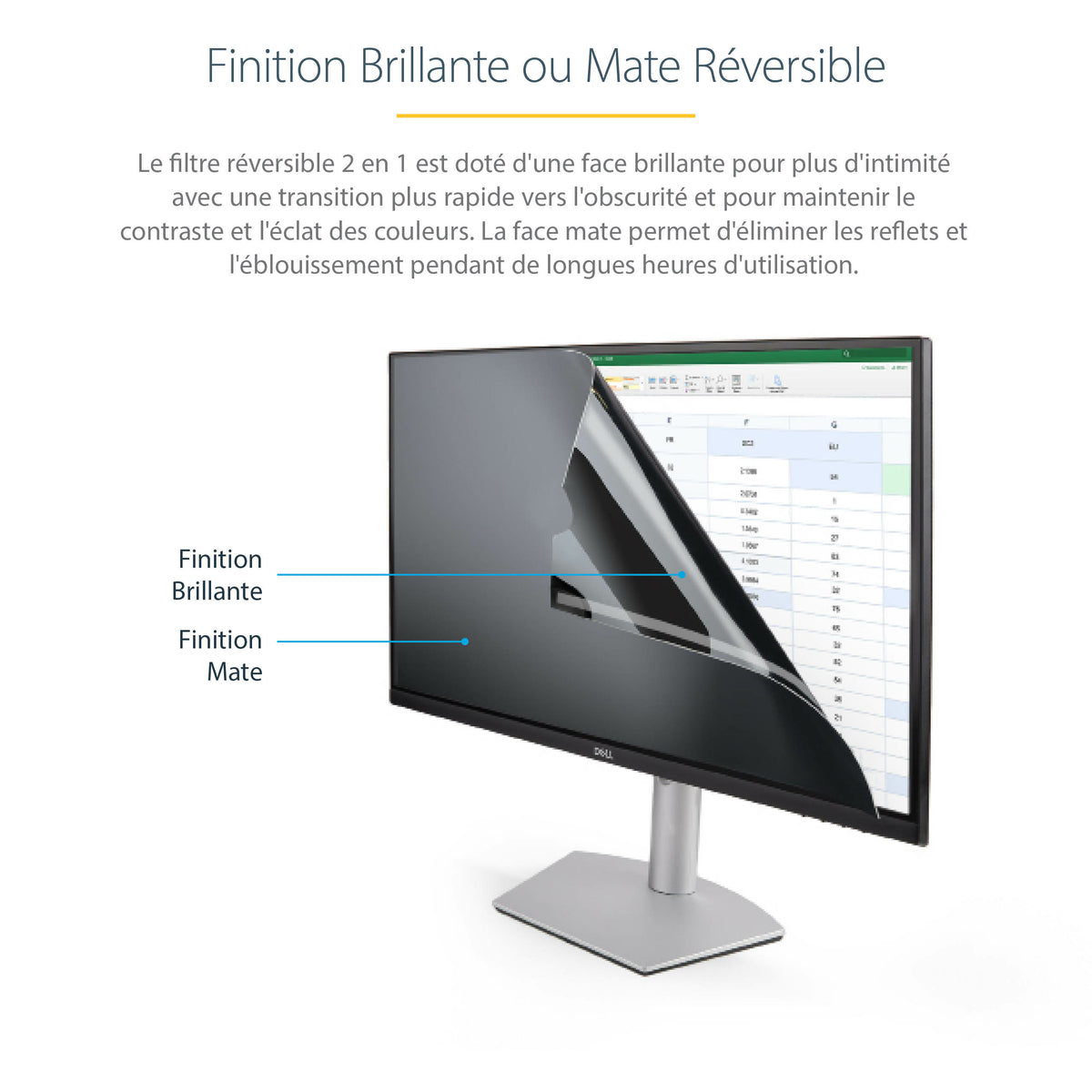 Filtre confidentialité écran 23" StarTech - Anti-indiscrétion + lumière bleue