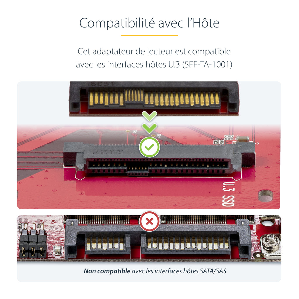 Adaptateur M.2 vers U.3 StarTech PCIe 4.0 - TAA