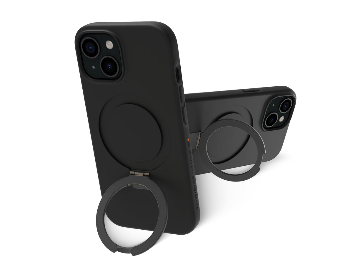 Coque iPhone 13 à 17e D3O + Béquille MagSafe Noir