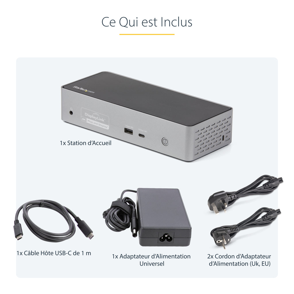 Station d'accueil 4 écrans USB-C/Thunderbolt 3 - STARTECH