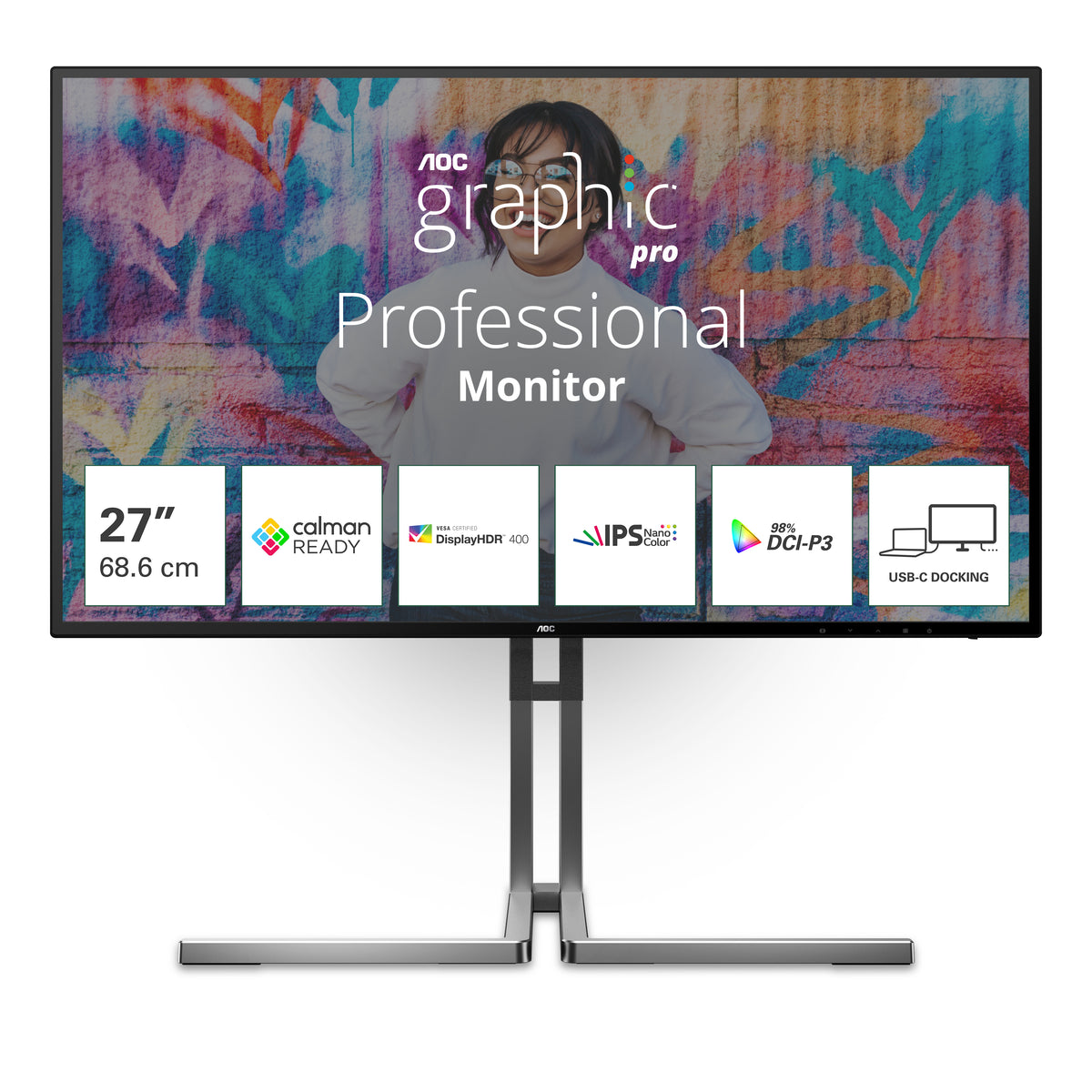 AOC Graphic Pro Series 27" 4K - Écran LED Nano IPS