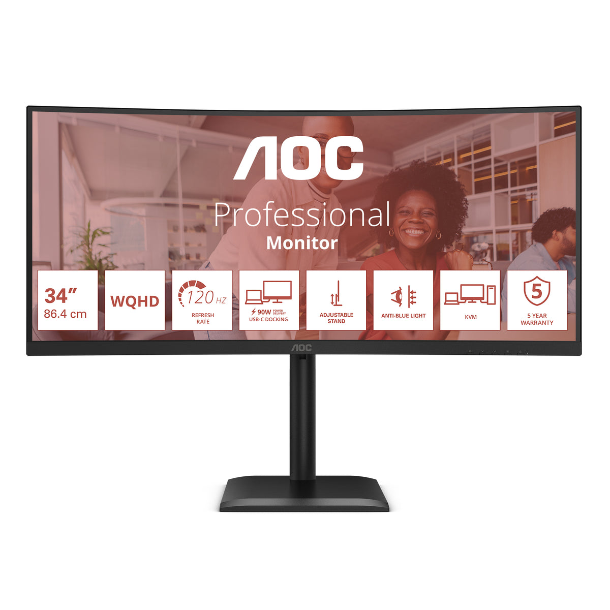 AOC CU34E4CV Écran LED incurvé 34" UWQHD 120Hz HDR10