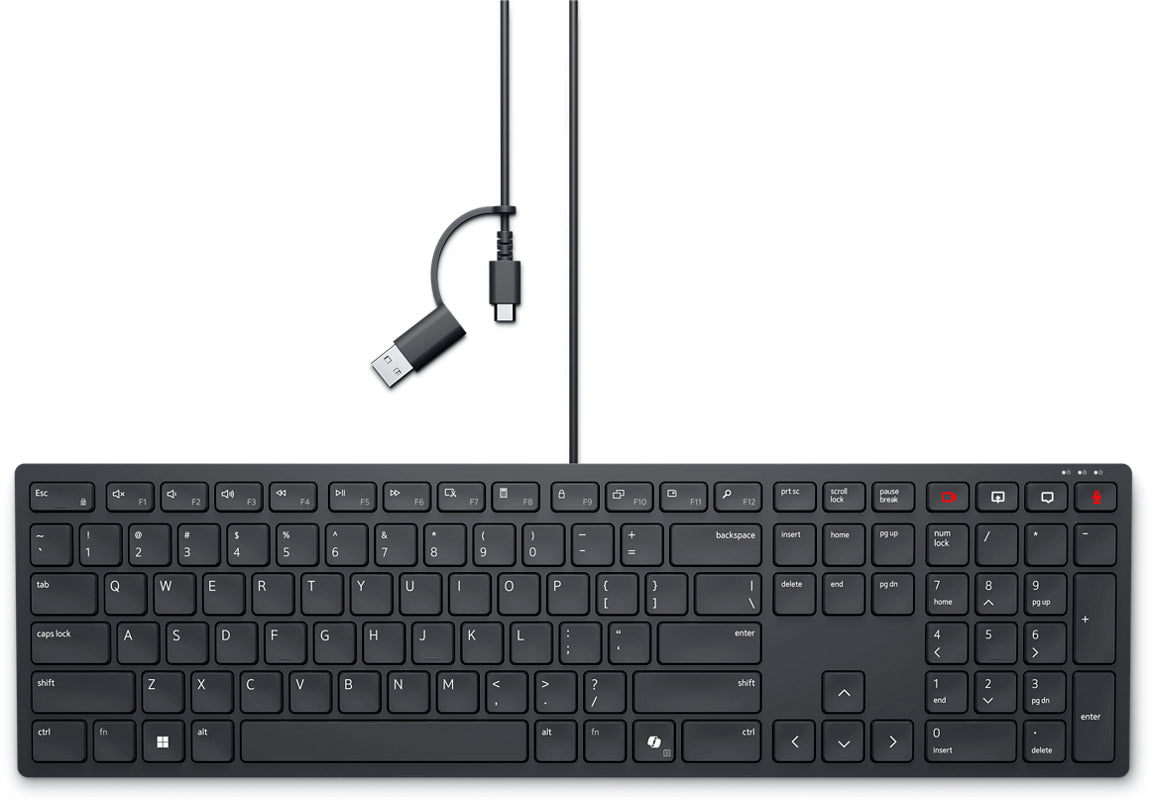 Clavier Dell Pro Silent KB525C AZERTY noir USB/USB-C