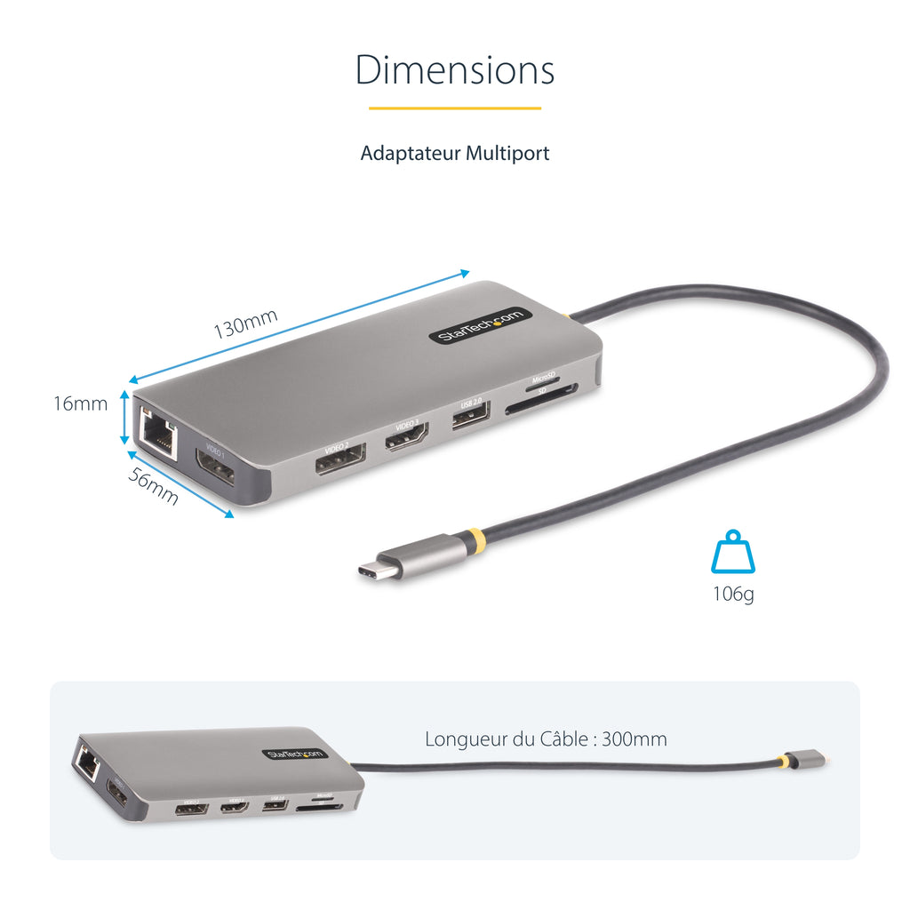 Station d'accueil USB-C/Thunderbolt 4 HDMI/DP - StarTech
