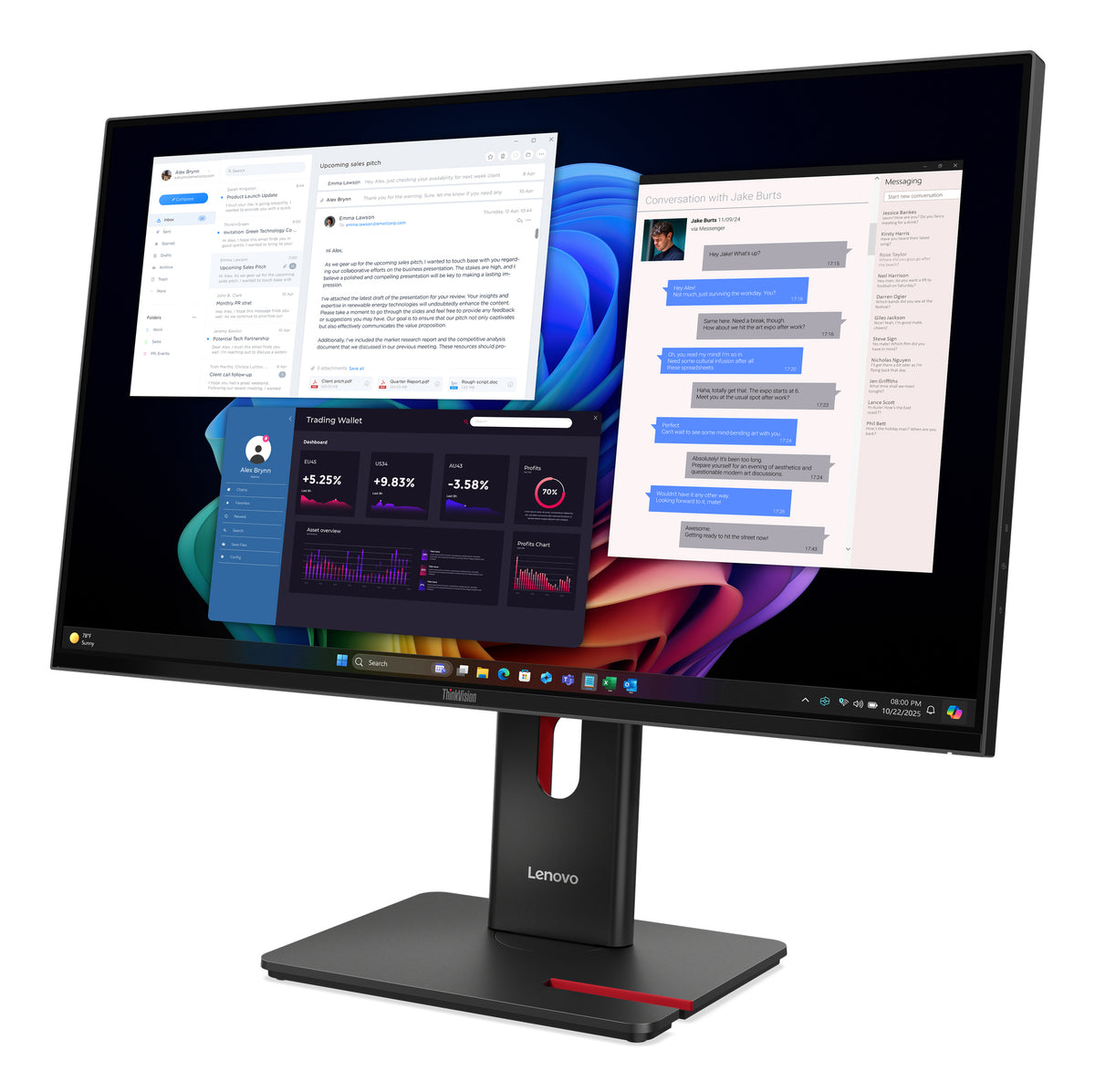 Écran LED Lenovo 27" 4K IPS - 3840x2160 - HDR 10