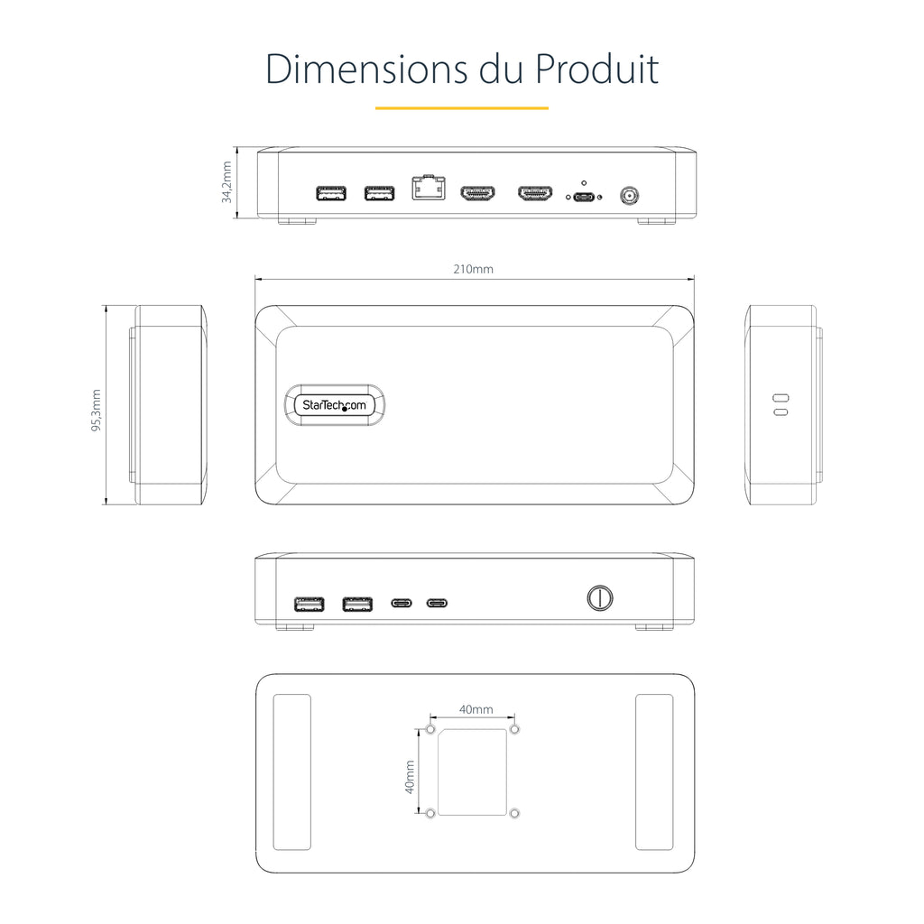 Station d'accueil USB4/Thunderbolt 4 - 2x HDMI 4K - 2.5GbE - 180W