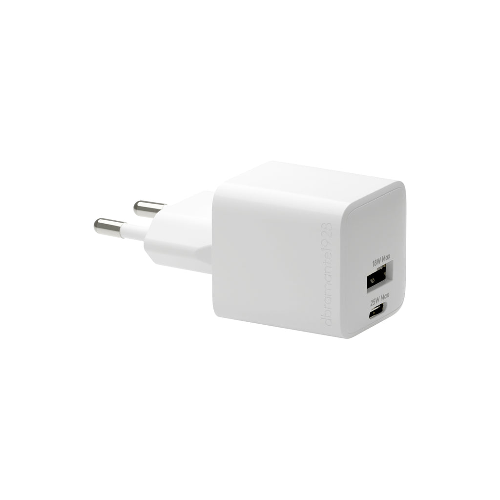 Adaptateur secteur 25W USB-C + USB blanc Europe DBRAMANTE1928