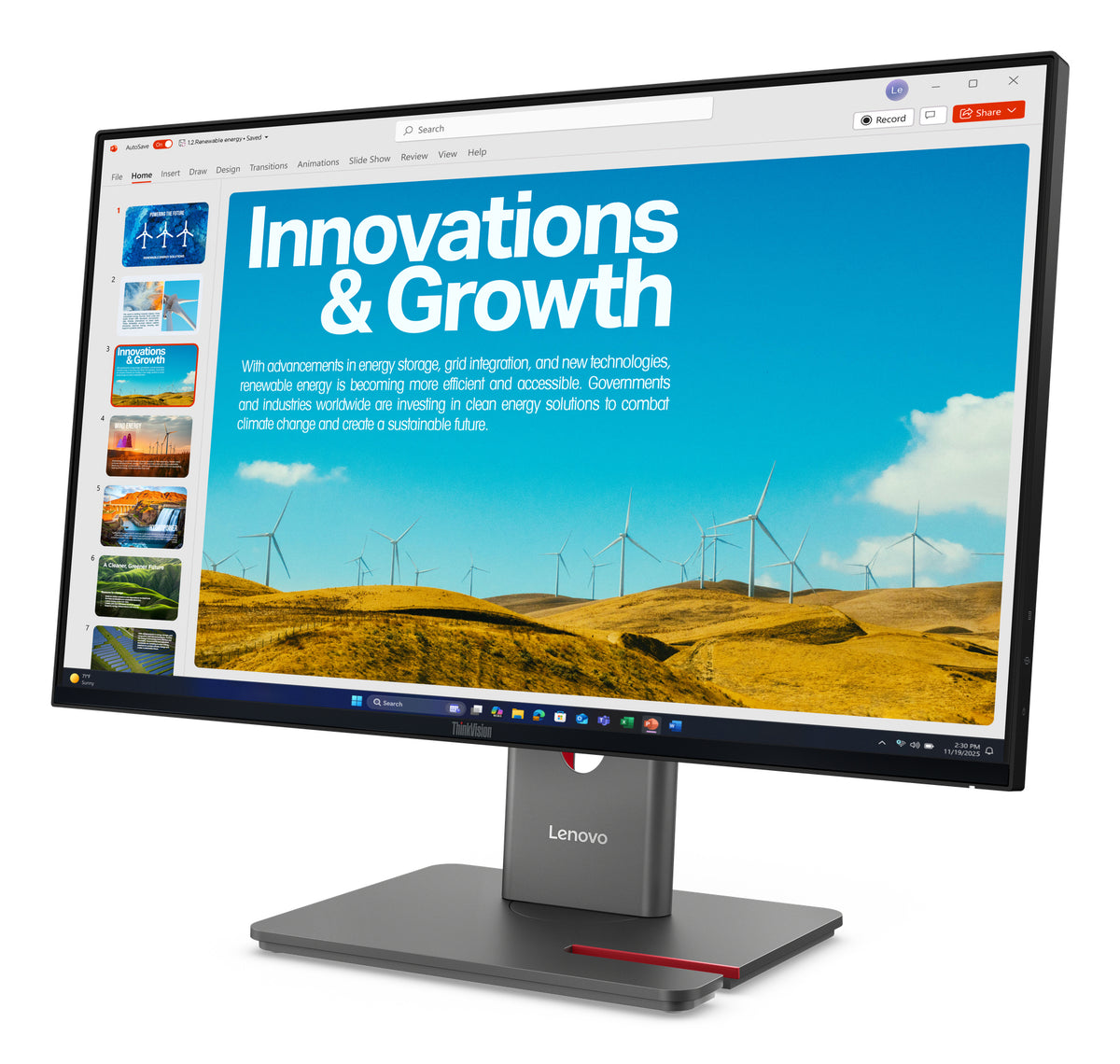 Écran LED Lenovo ThinkVision P24QD-40 24" QHD 120Hz