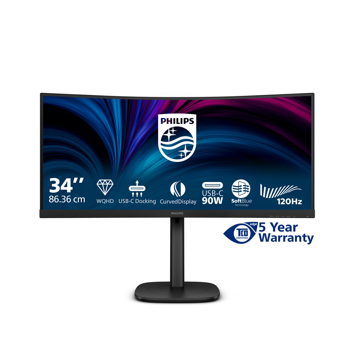PHILIPS 34B2U3600C écran incurvé WQHD 120Hz noir