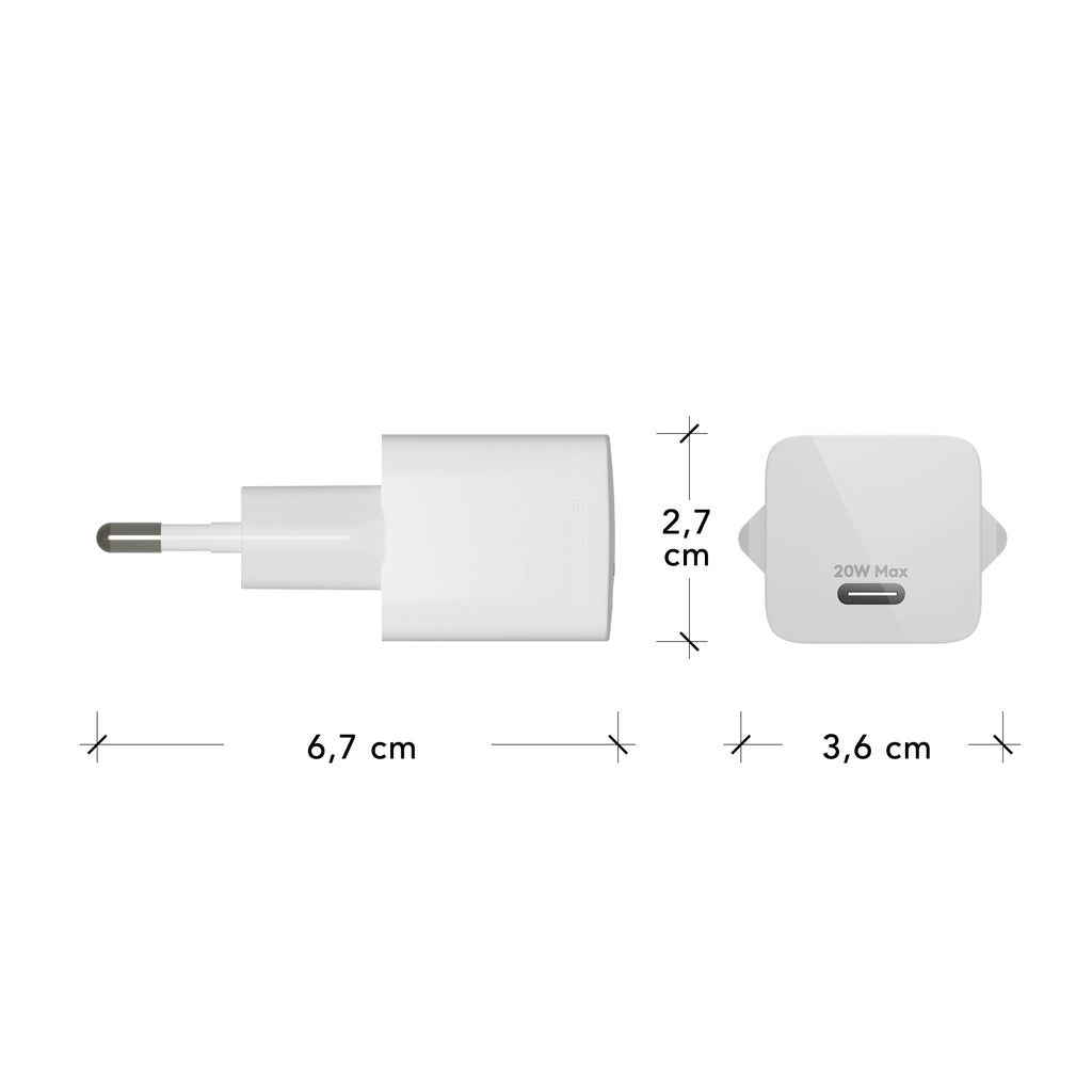 Adaptateur secteur 20W PD USB-C blanc DBRAMANTE1928