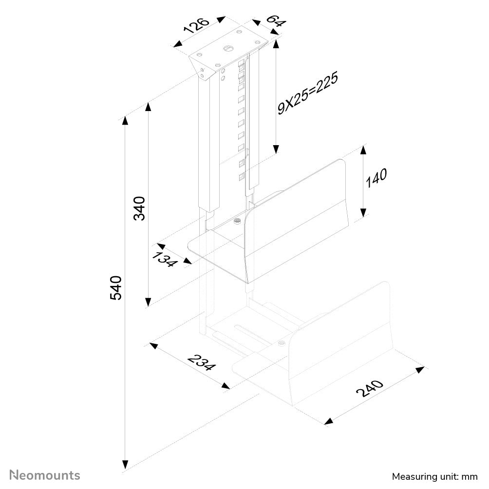 Kit de montage CPU sous bureau NEOMOUNTS - Fixation solide