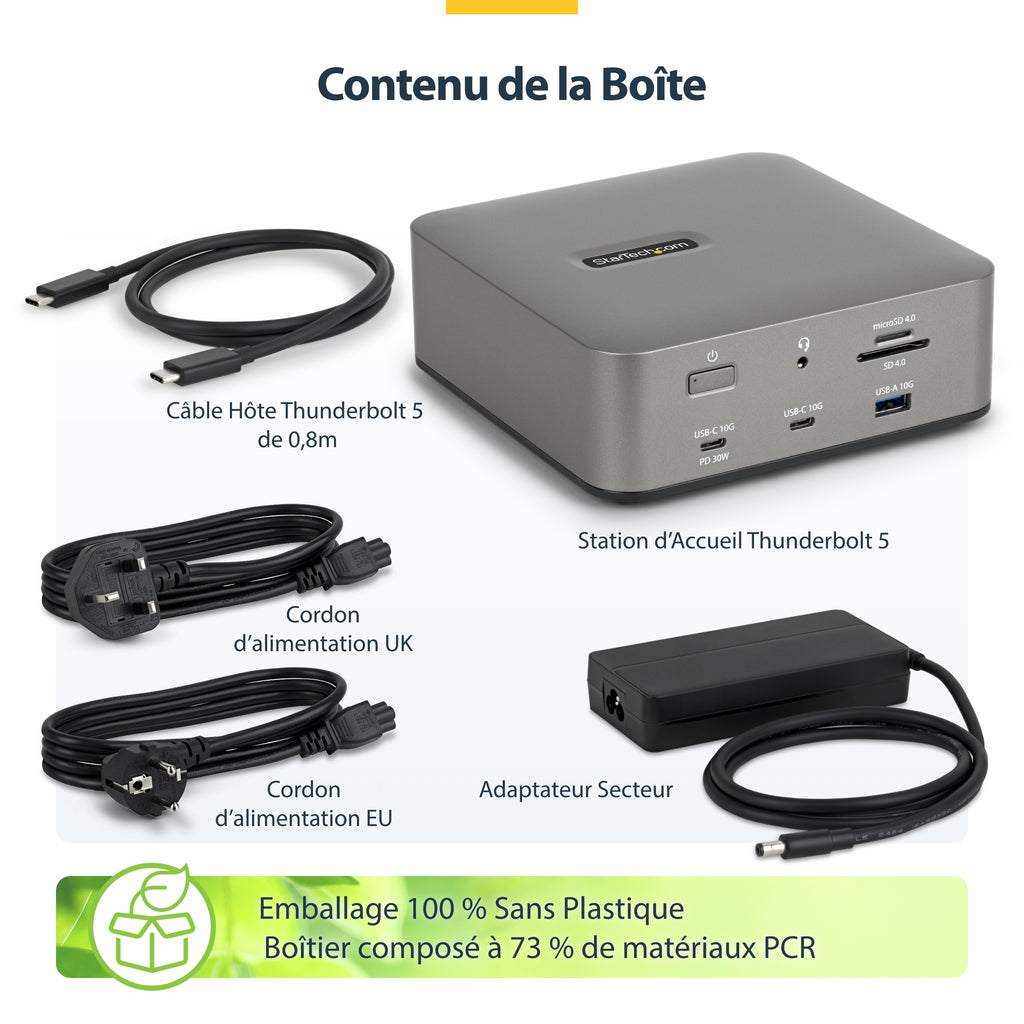 Station d'accueil Thunderbolt 5 USB-C 180W HDMI/DP 1GbE