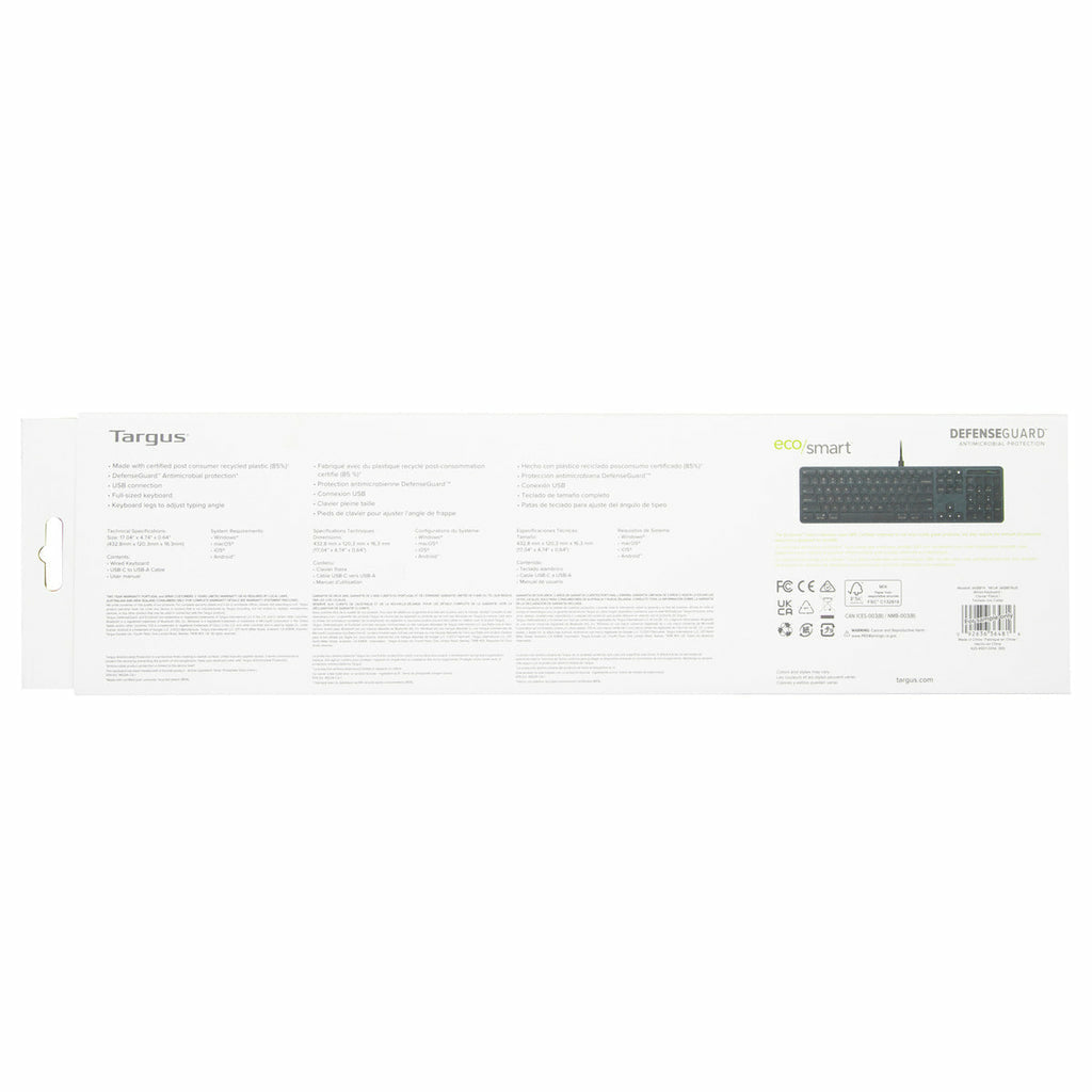 Clavier filaire Targus EcoSmart™ Grande Taille - UK