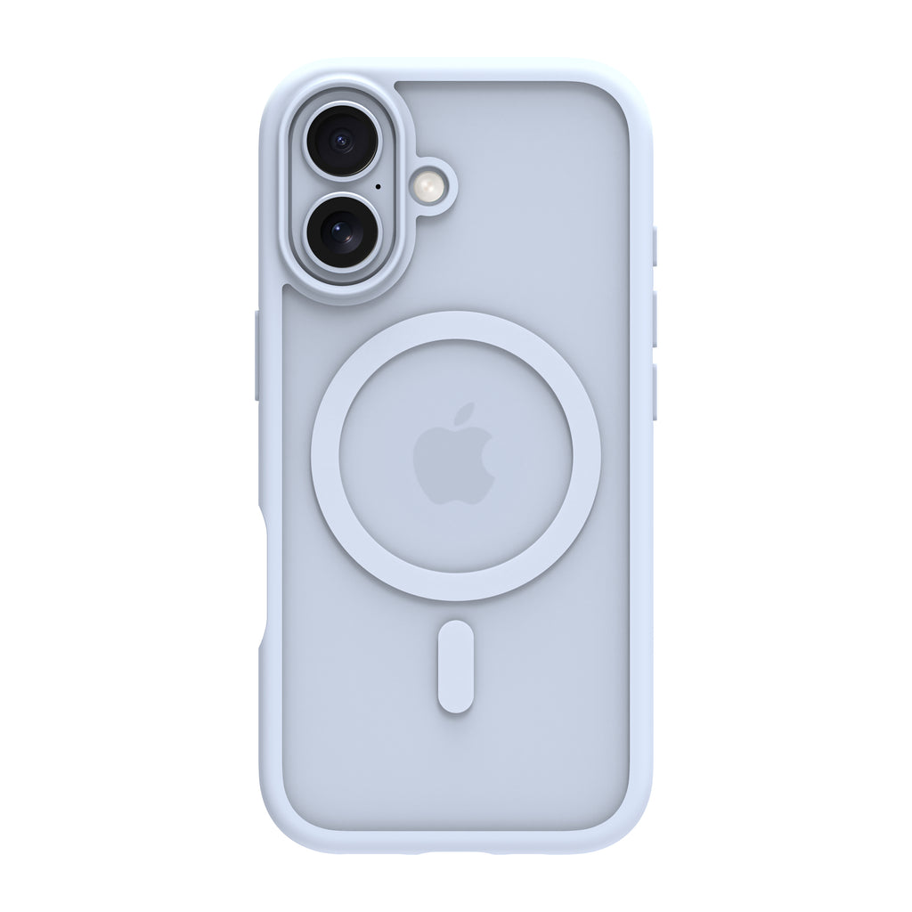 Coque iPhone 17 MagSafe bleu ciel transparent