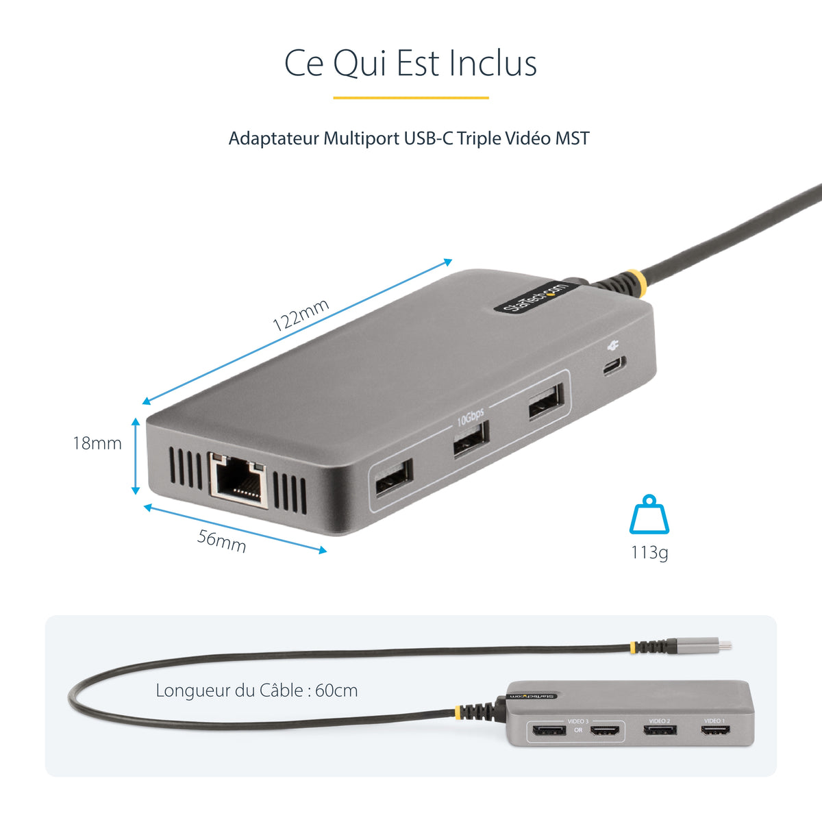 Station d'accueil USB-C 4K Thunderbolt 4 - STARTECH