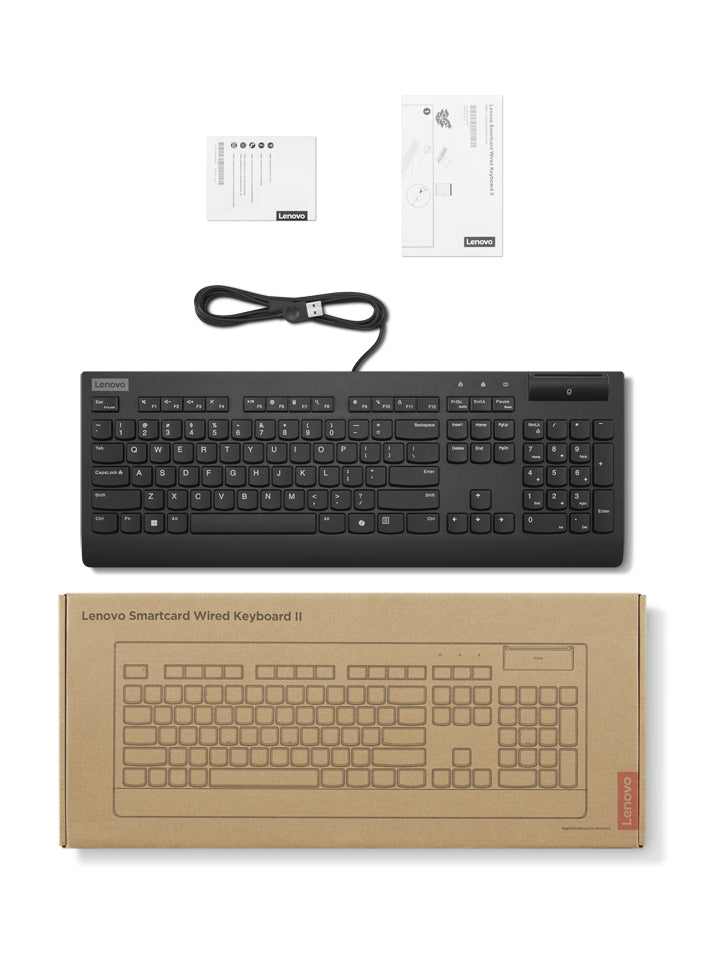Clavier Lenovo Smartcard Wired II AZERTY USB noir