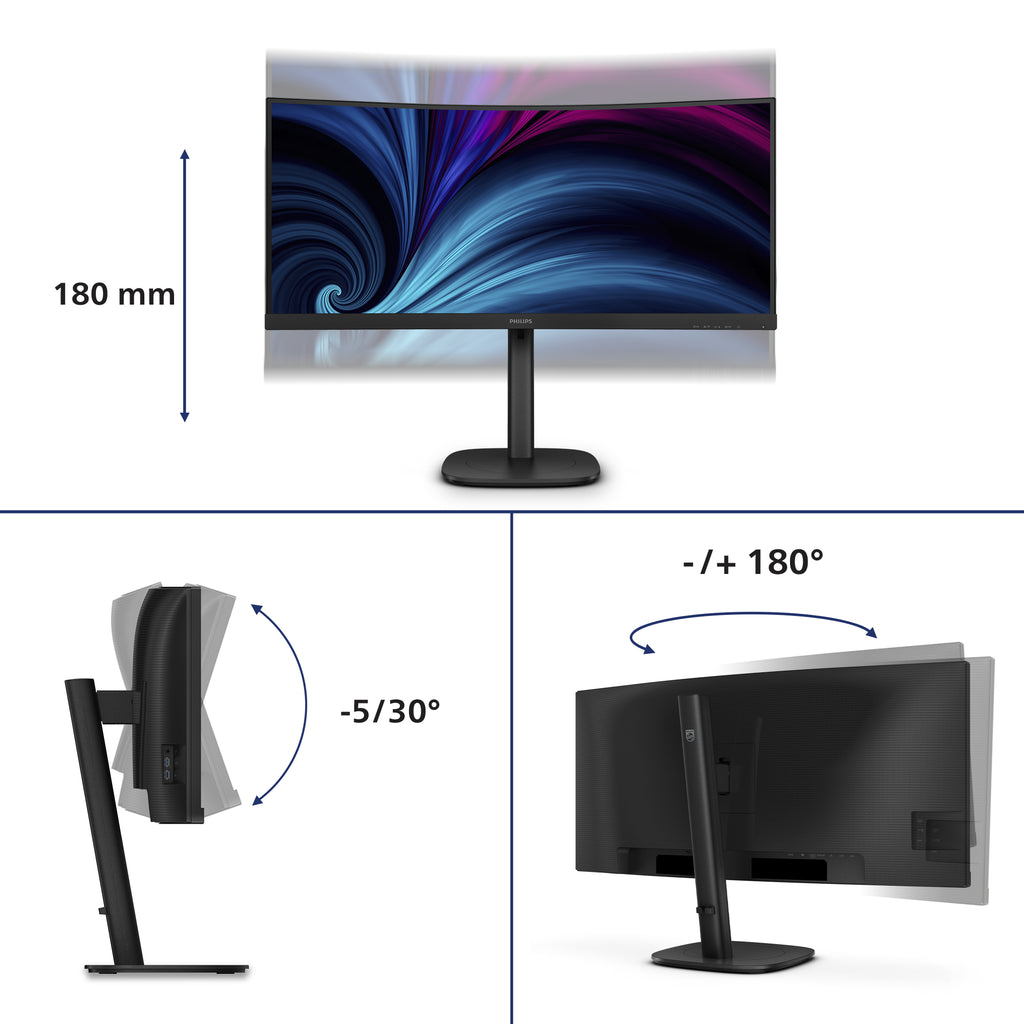 PHILIPS 34B2U3600C écran incurvé WQHD 120Hz noir