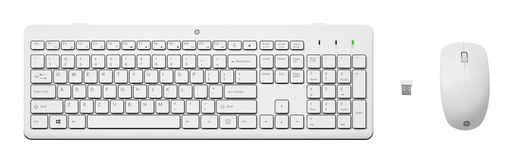 Ensemble clavier souris sans fil HP 2.4 GHz blanc AZERTY