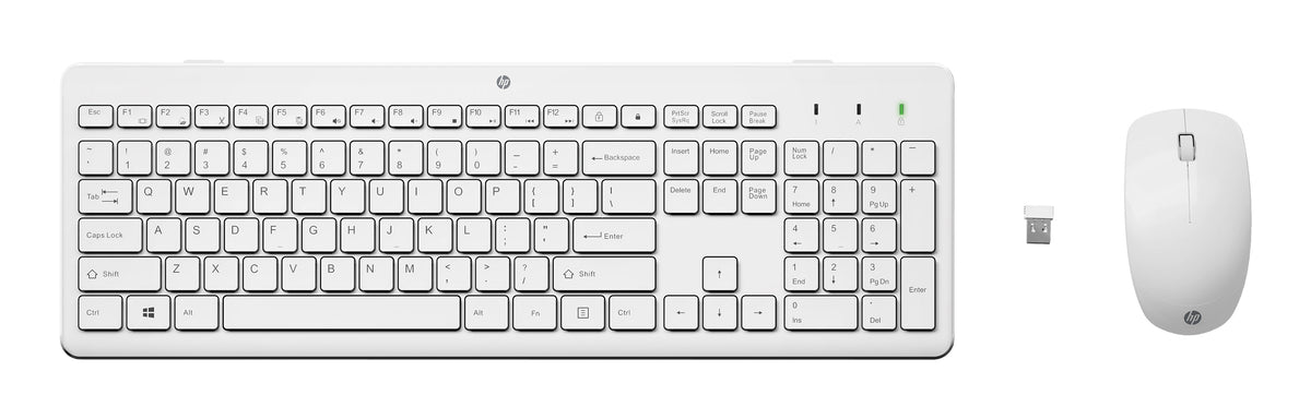 Ensemble clavier souris sans fil HP 2.4 GHz blanc AZERTY