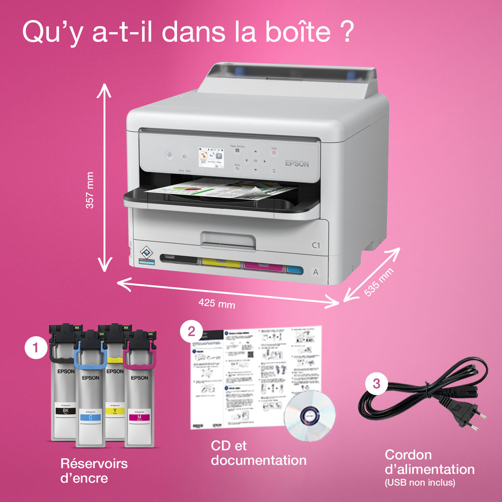Imprimante Epson couleur A4 recto verso WiFi Ethernet USB