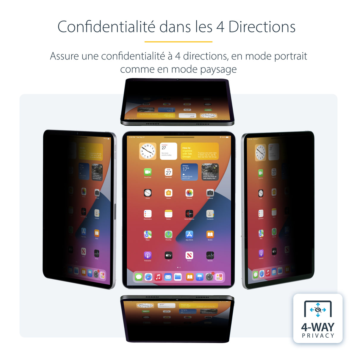 Protection écran 4 voies iPad Pro 11" StarTech