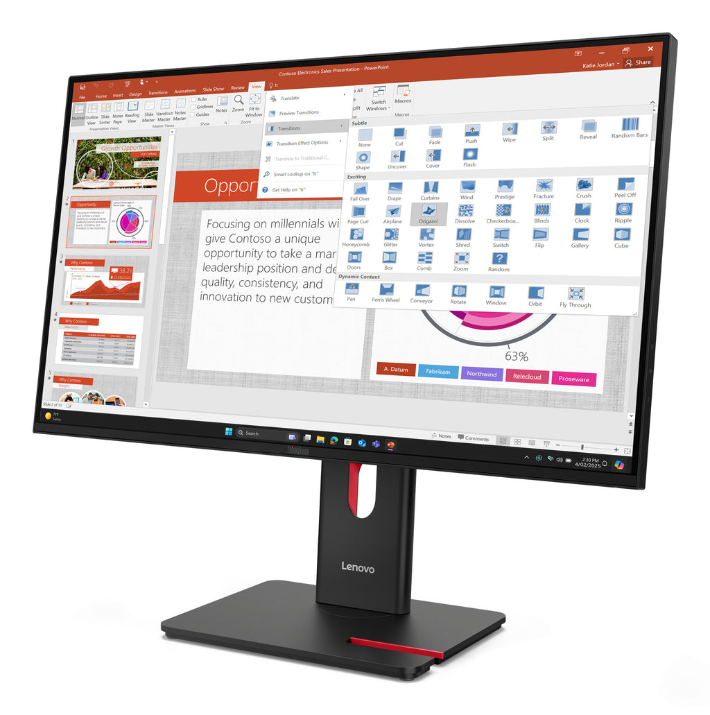 Écran LED 27" Full HD 120 Hz Lenovo ThinkVision T27-40